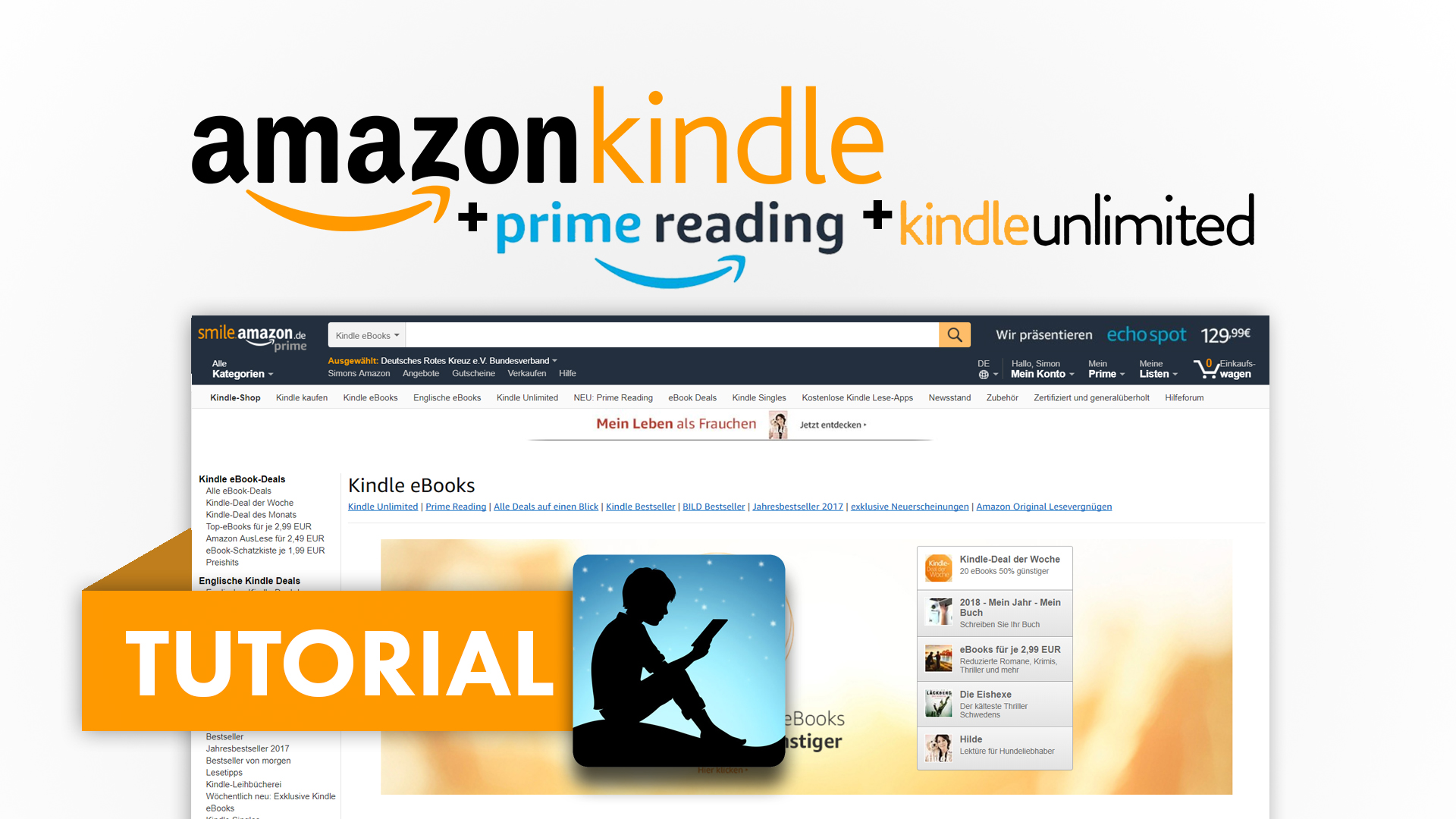 Amazon Kindle (Bücher lesen) Prime Reading + Kindle Unlimited