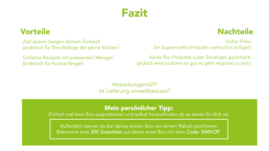 HelloFresh Fazit (ProKontra)