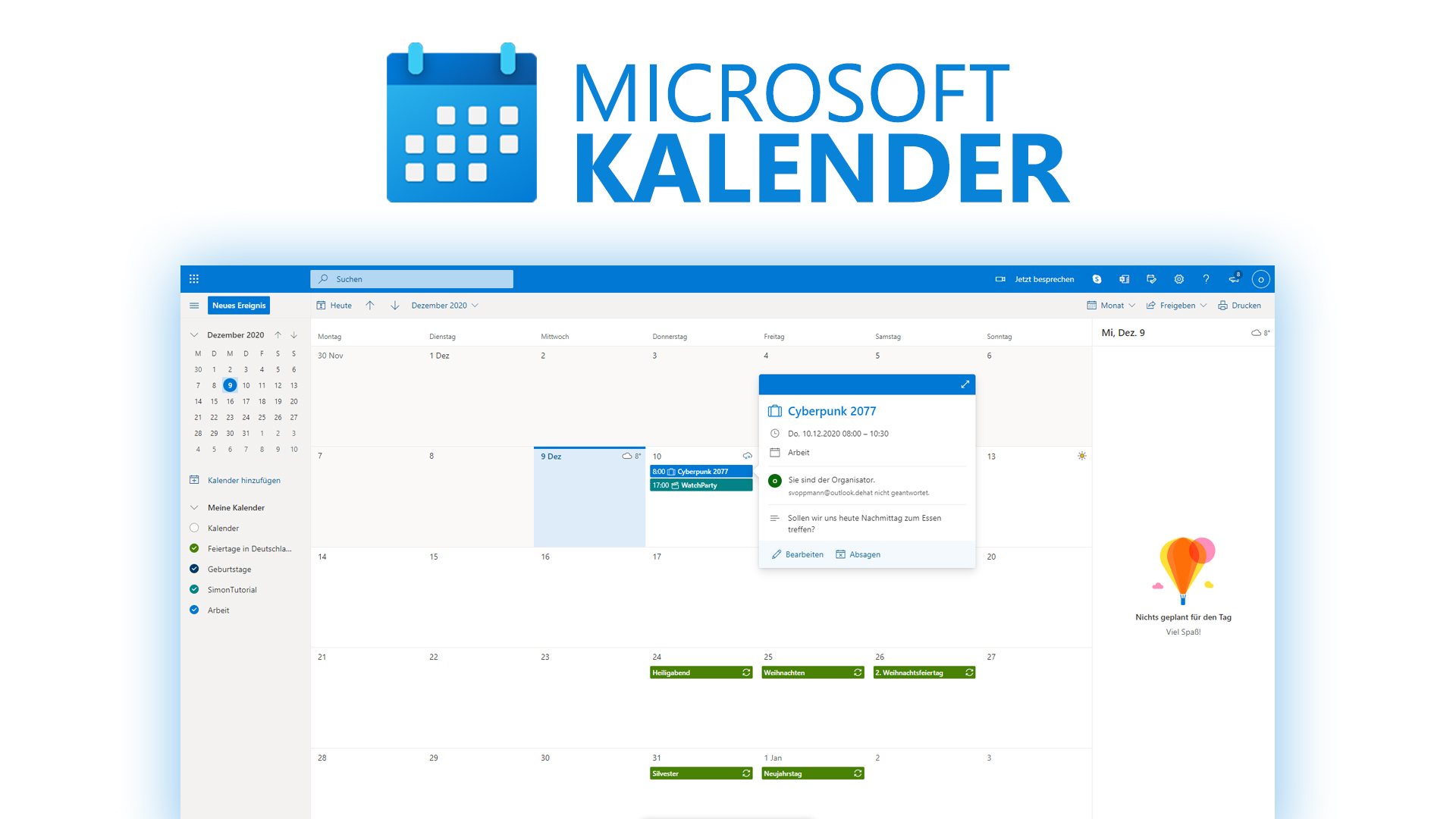 Microsoft Kalender (Tutorial): Alles was du dazu wissen musst