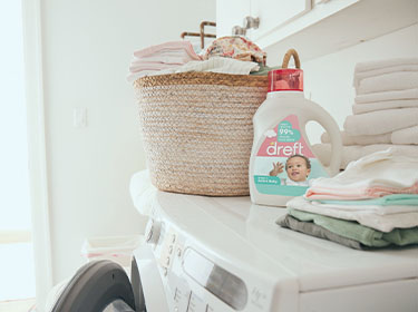 Laundry folded in shelf