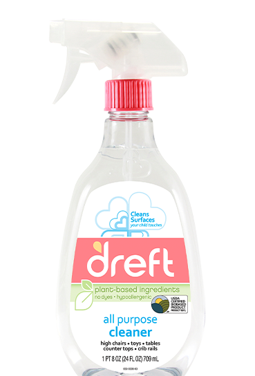 Dreft Cleaning Supplies, All Purpose Cleaner 24 oz Pack of 4, Safely Cleans  Baby Toys, Car Seat, High Chair, Counter Tops and More, Hypoallergenic