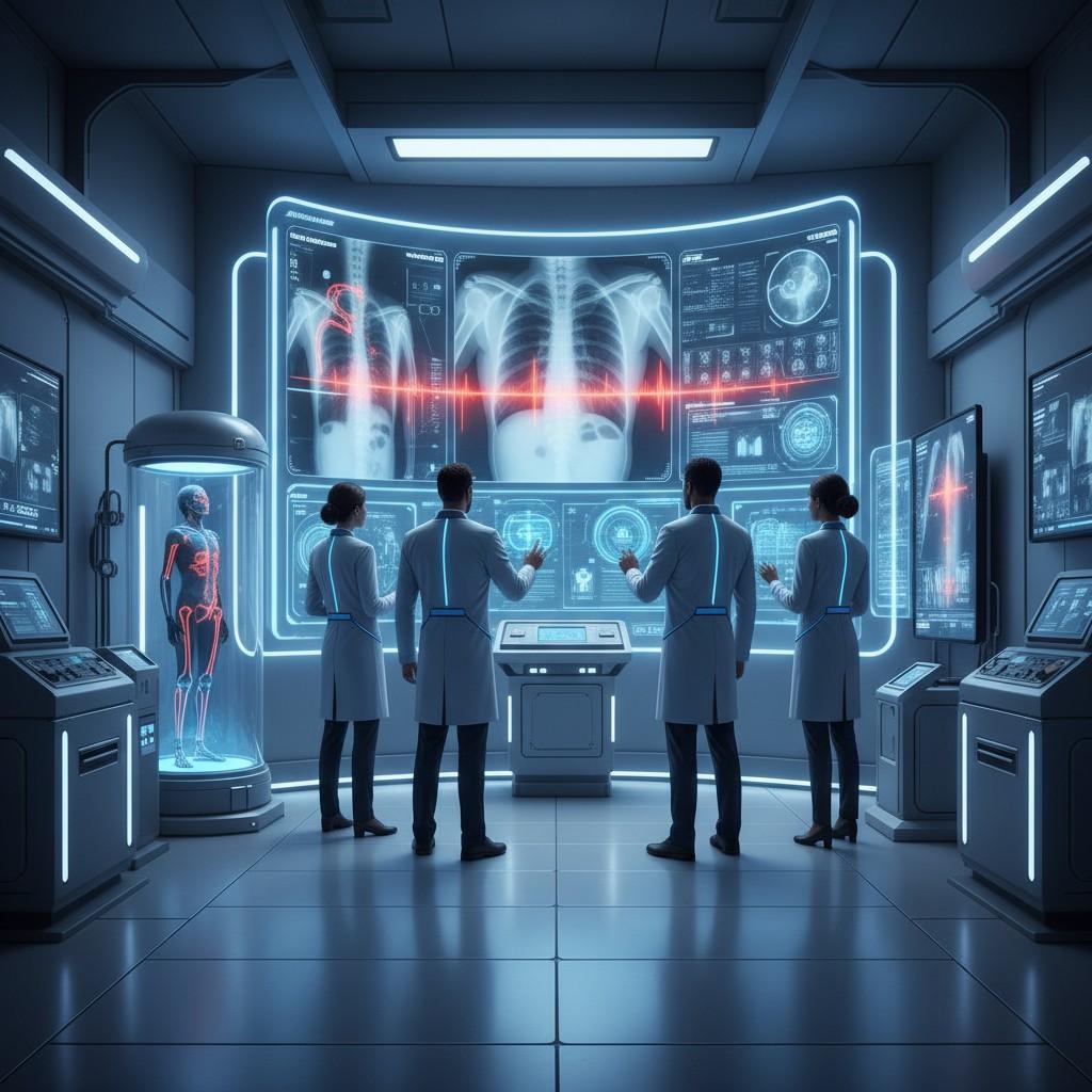 AI analyzing X-rays for early condition detection