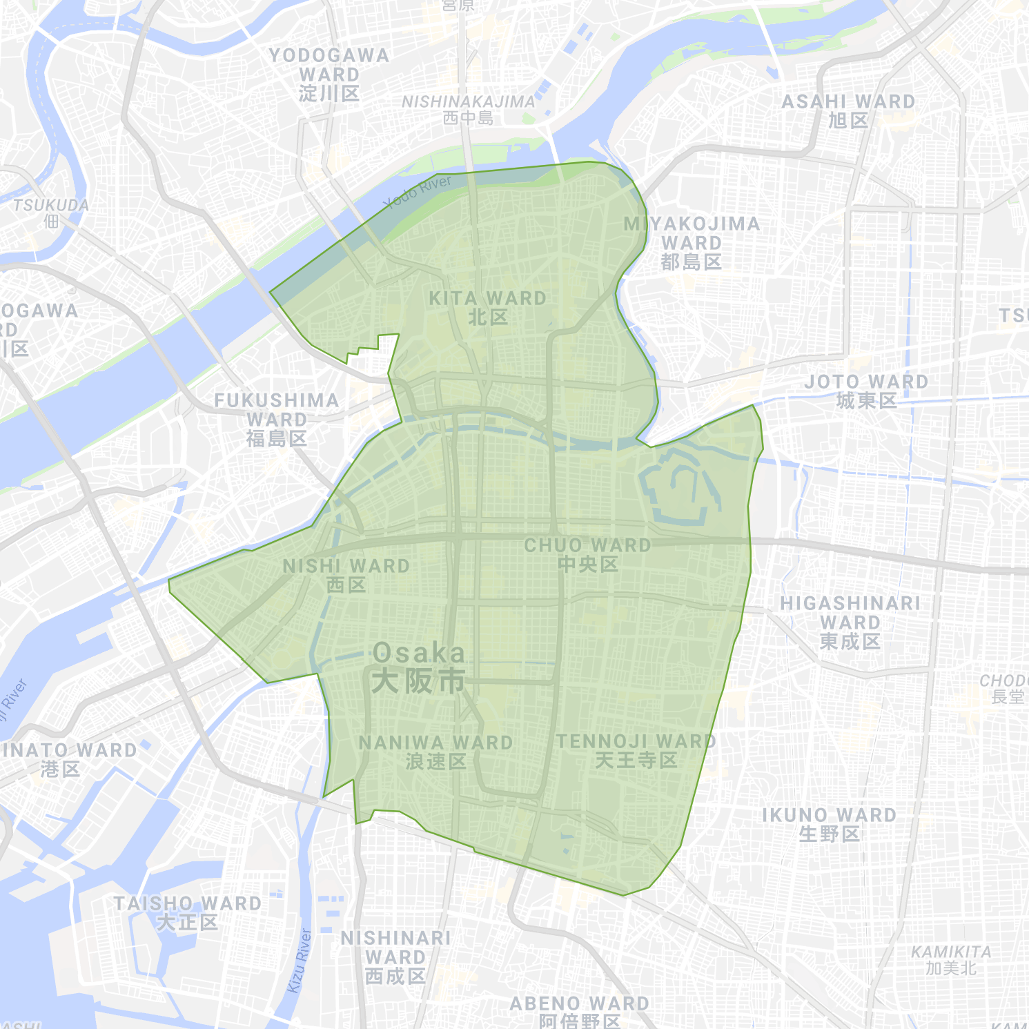 Uber Eats(ウーバーイーツ)大阪エリア拡大履歴