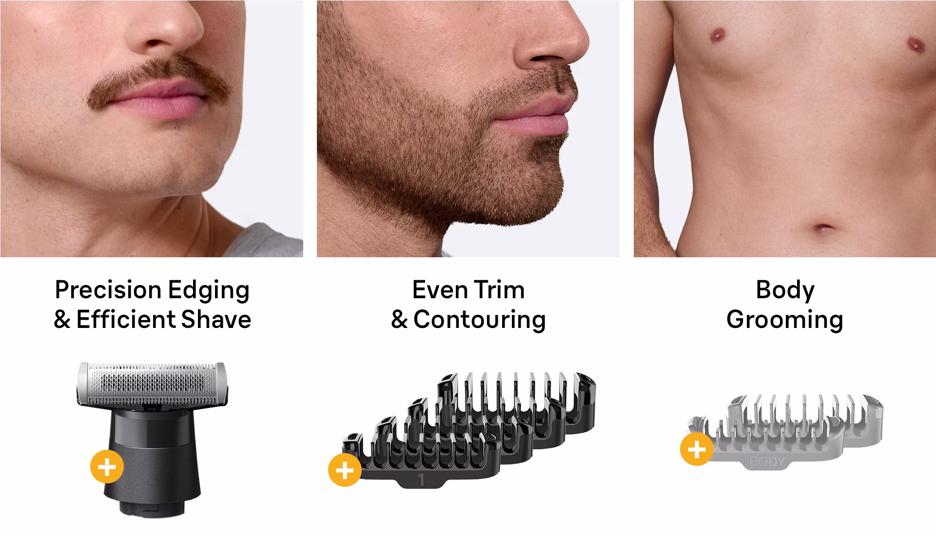 One tool to easily trim, style, shave & body groom.