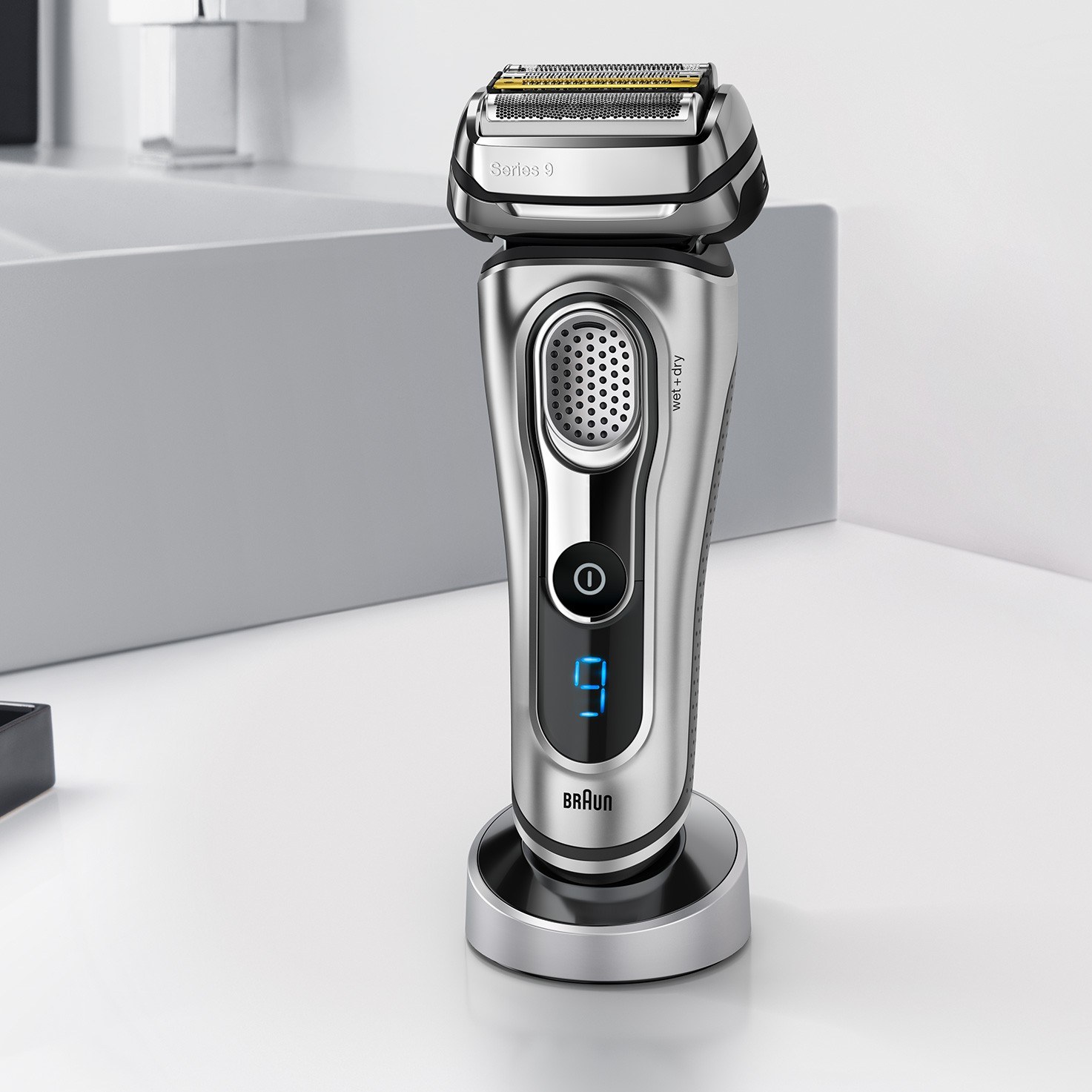 Braun Series 9 Silver Electric Shaver With Charging Stand