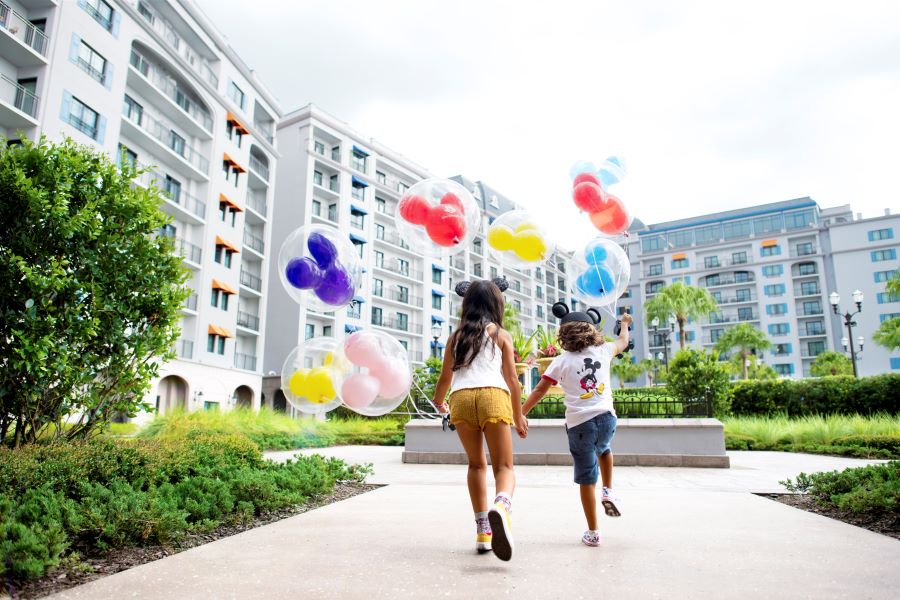 Disney Hotel Girls Running with Balloons Image