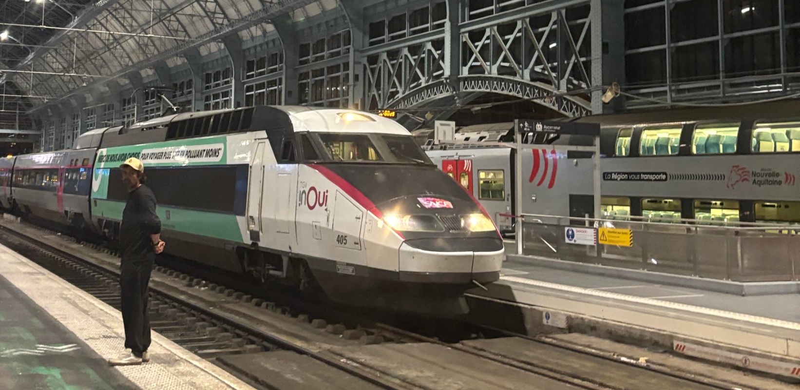 Waiting for the TGV in Paris, France