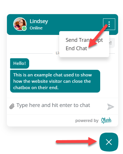 Ending a Chat as a Website Visitor