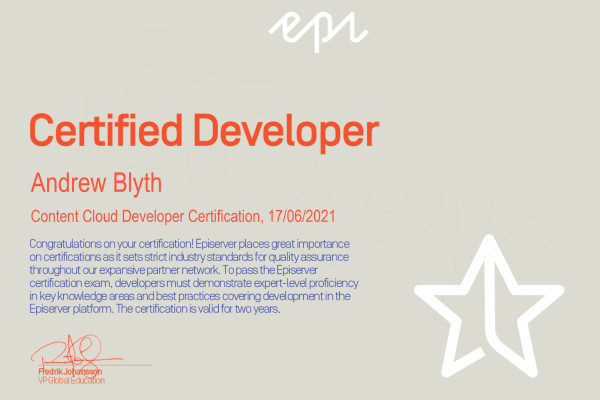 Epi Certificate
