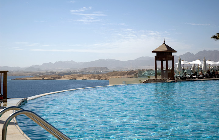 Sunny day in by the pool