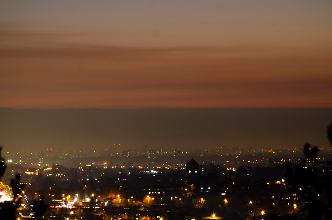 Winter sunset over Oldham