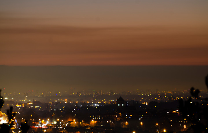 Winter sunset over Oldham