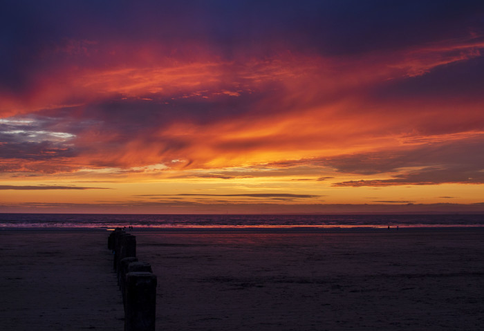 Sunset over Berrow Beach