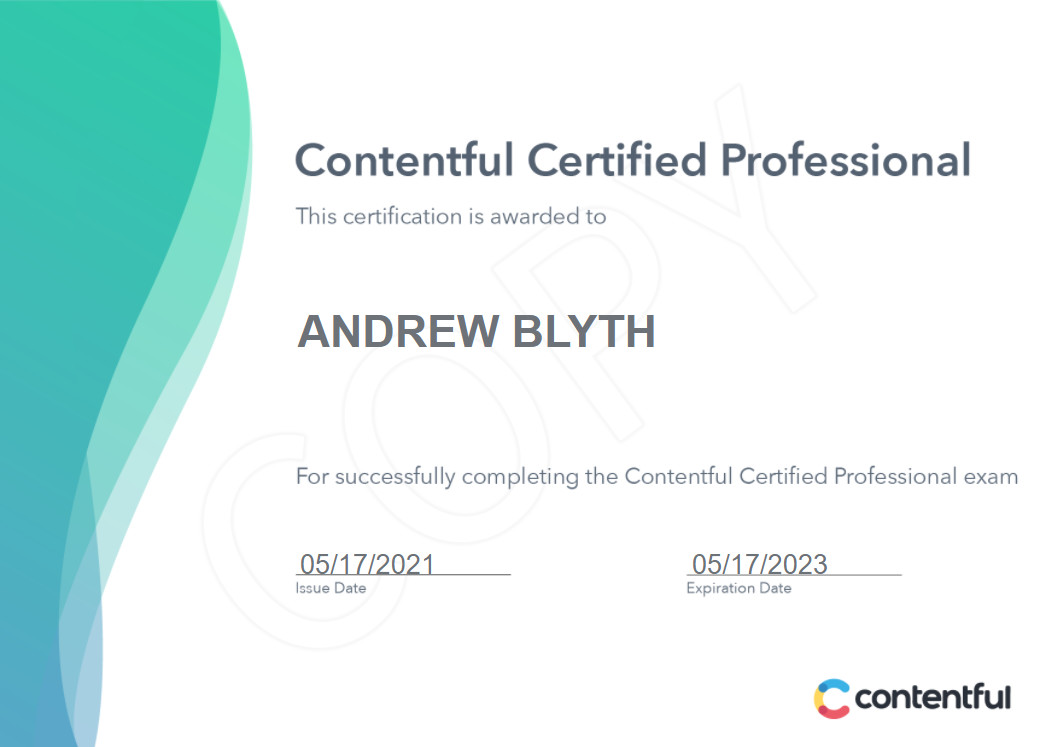 Contentful Certified Professional Certificate