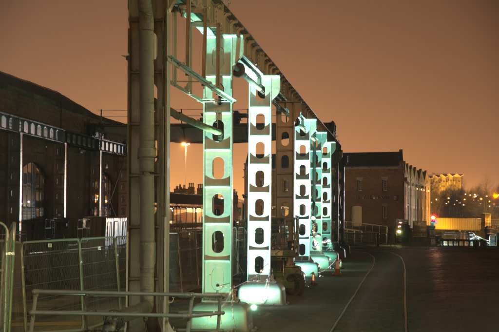 Crane Yard at Night, Science and Industry Museum, Manchester