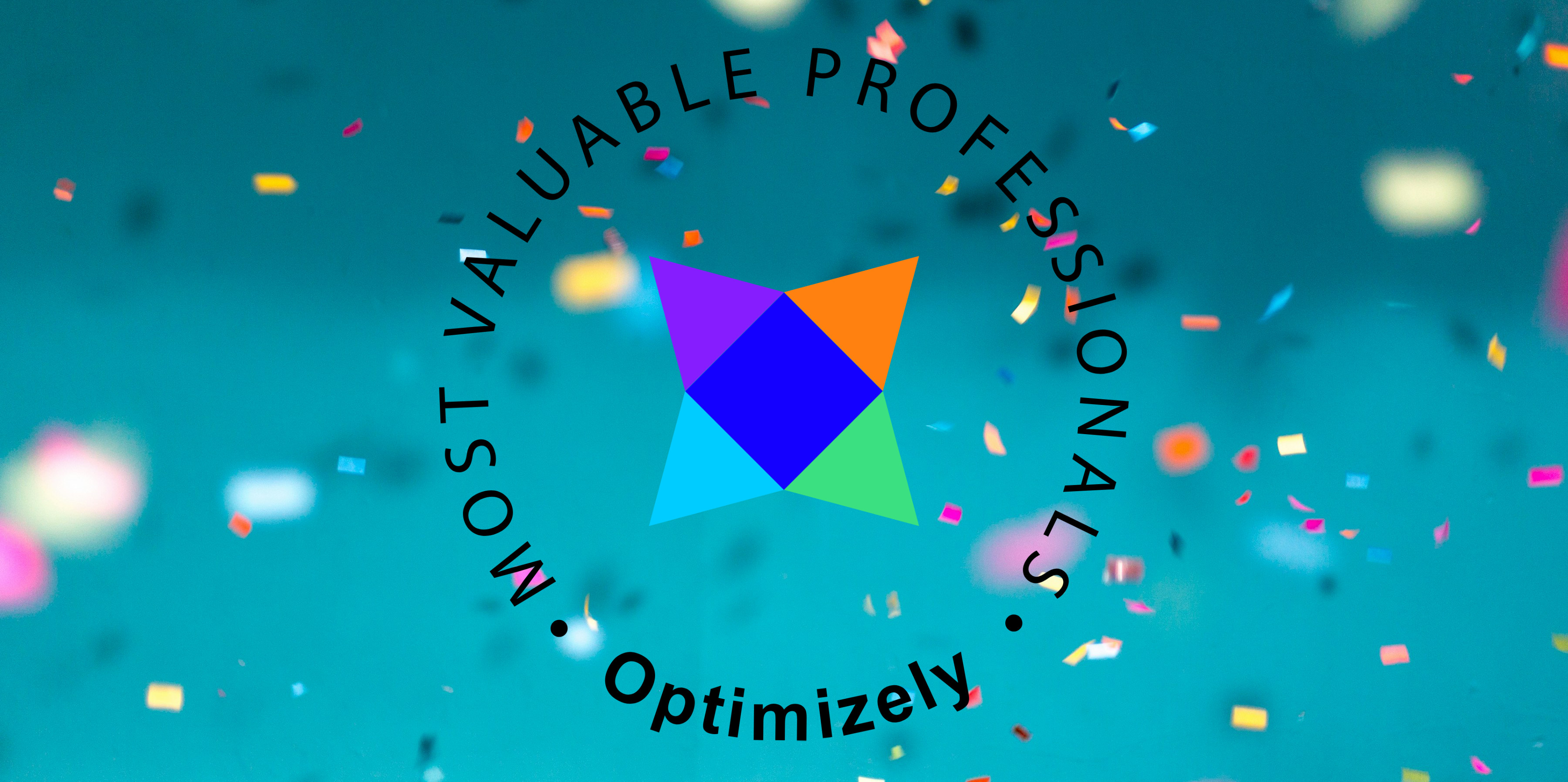 Photo of multicoloured confetti by Jason Leung (@ninjason) on Unsplash with the Optimizley OMVP logo overlayed