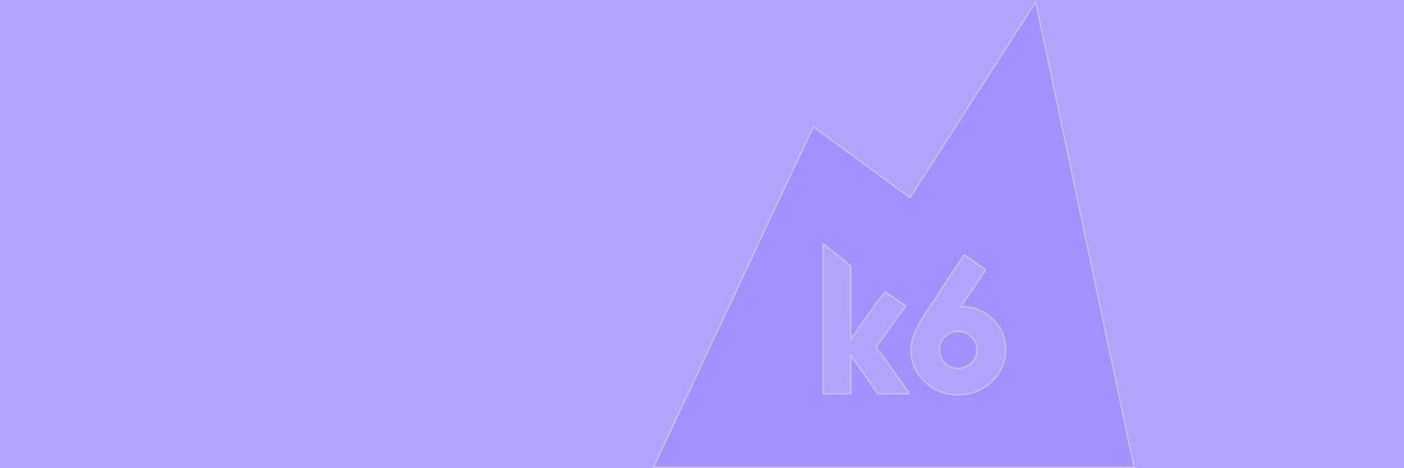 k6 logo on a purple background