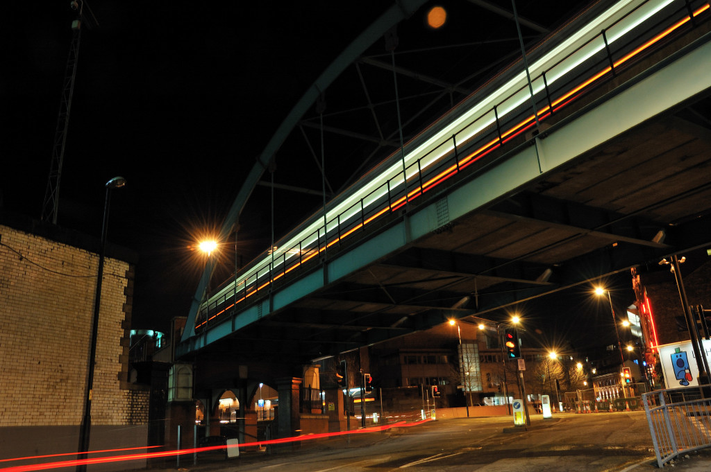 T-68 Tram Over Great Bridgewater Street, Manchester