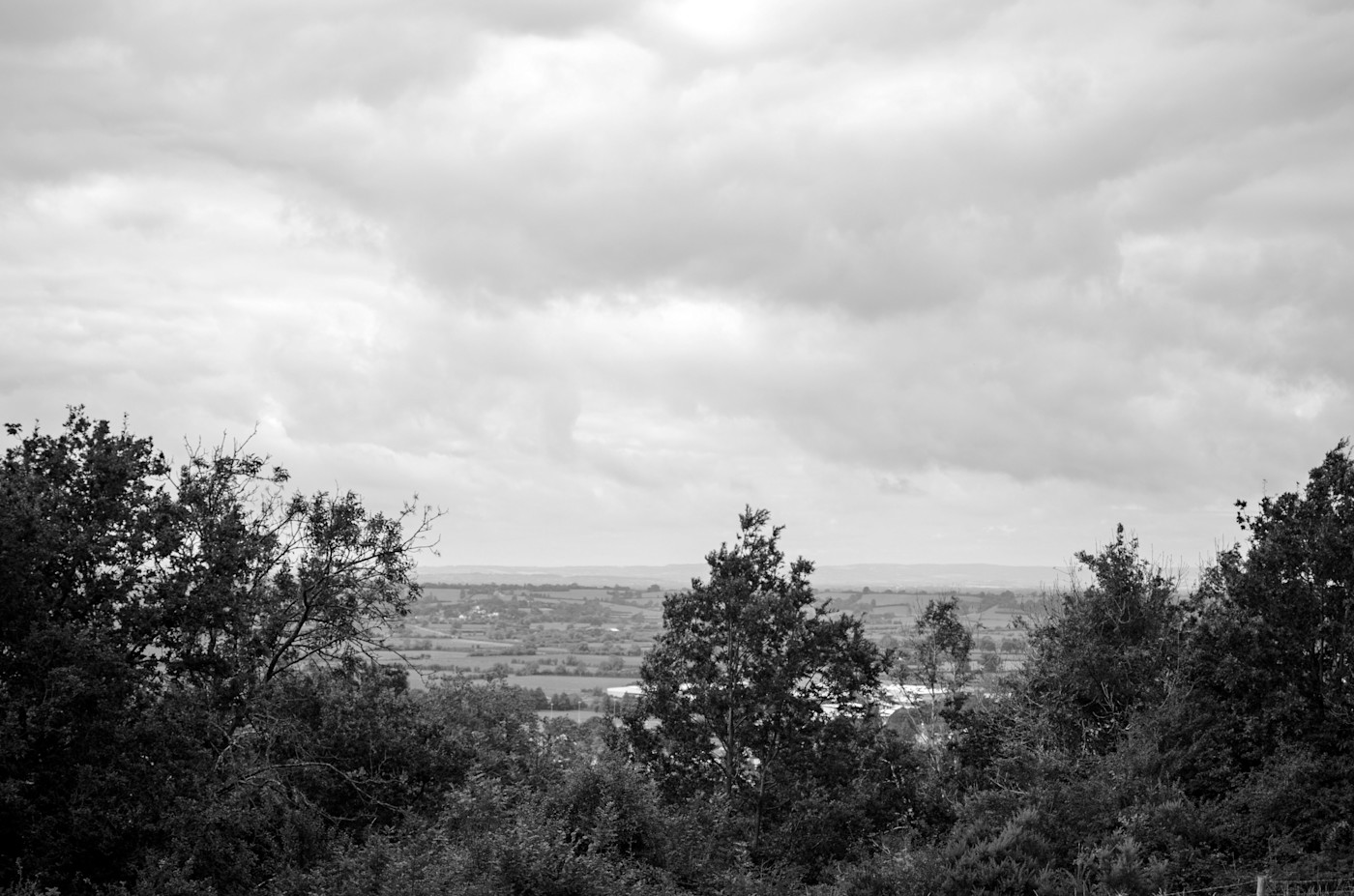 Black & White Landscape view from Cheddar Gorge