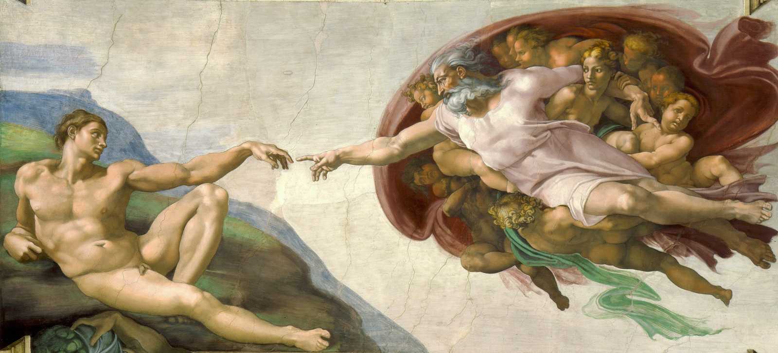 La Creazione di Adamo è un affresco dell'artista italiano Michelangelo, che fa parte del soffitto della Cappella Sistina.
