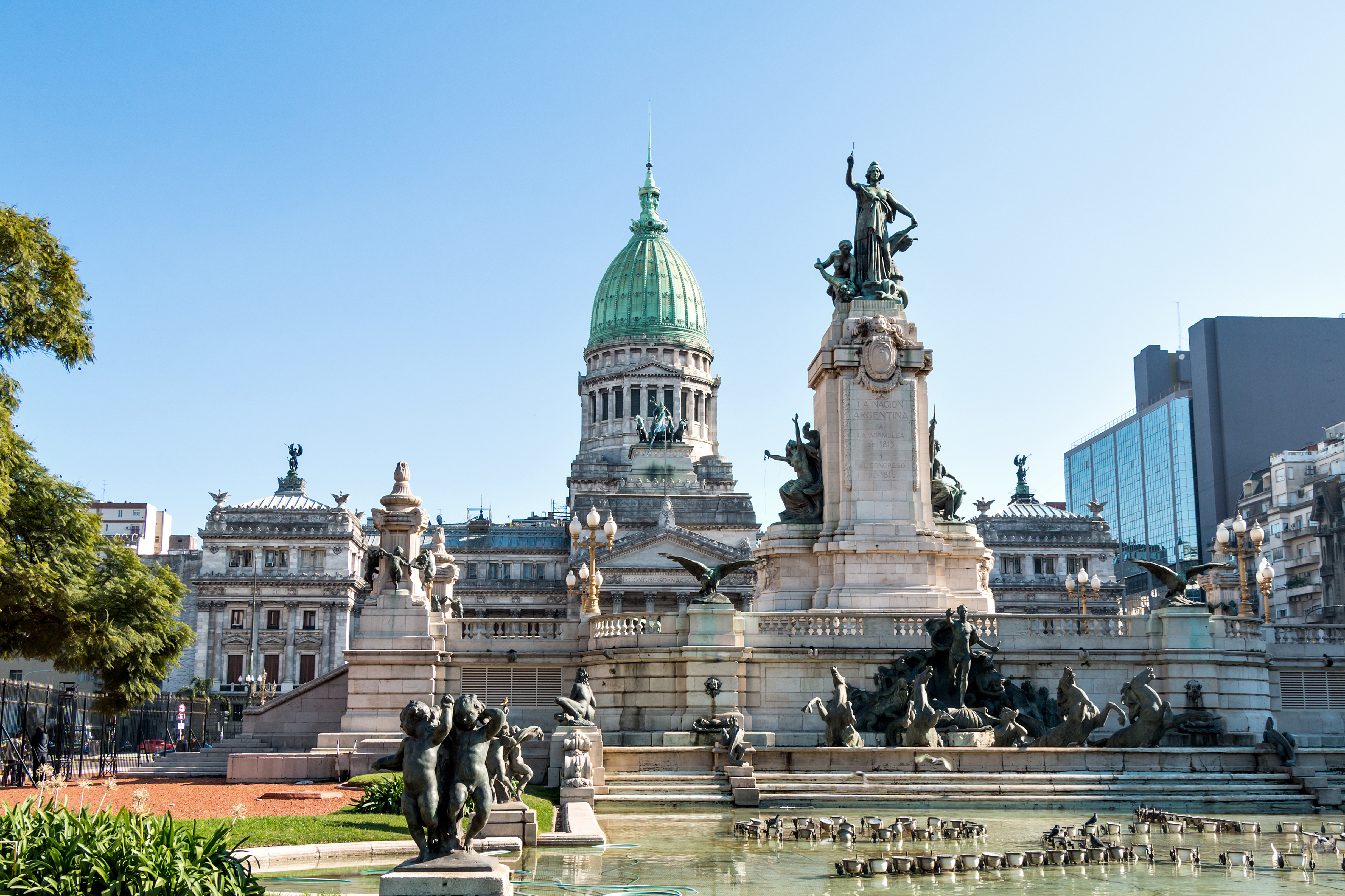 Palacio del Congreso en la Plaza del Congreso de Buenos Aires 