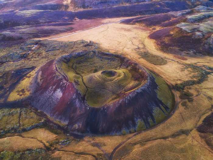 Cráter Grábrók en Islandia