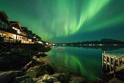 Auroras boreales en Malangen en invierno