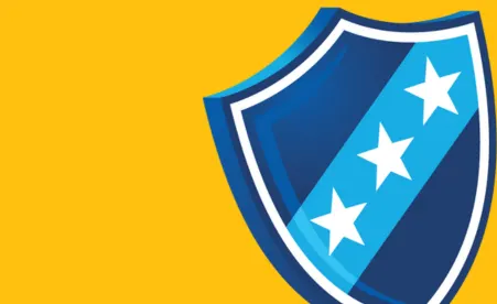 1st Defense logo on yellow background