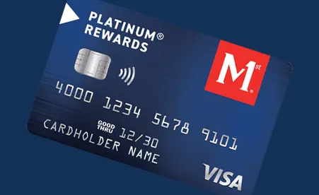 Visa Platinum Rewards card on navy background