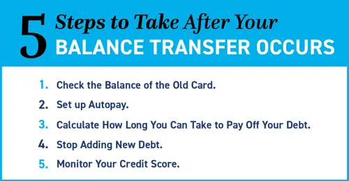 5 Steps after Visa Balance Transfer