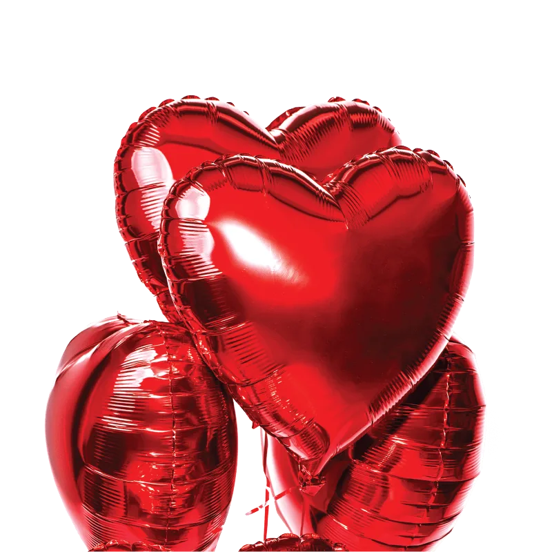 Red heart balloons
