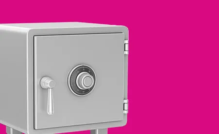 Safe on pink background