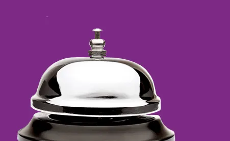 Bell on purple background