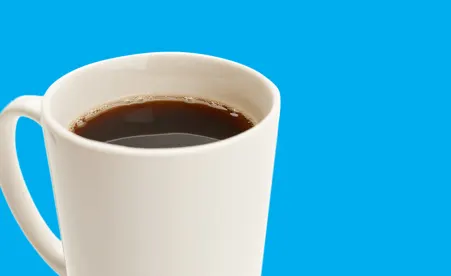 Coffee Cup on blue background