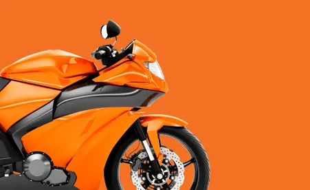 orange Motorcycle on orange background