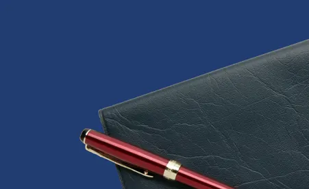 Checkbook on navy background