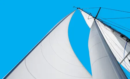 Sails on blue background