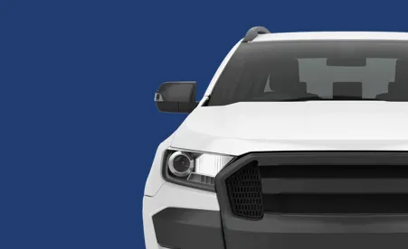 White truck on navy background