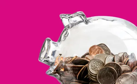 Piggy Bank on pink background