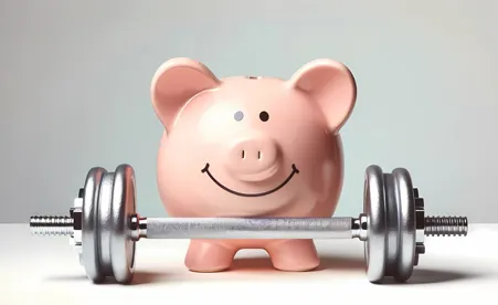 Piggy Bank with barbell