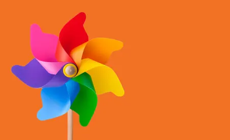 Pinwheel on orange background