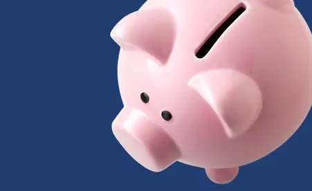 Piggy Bank on navy background