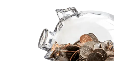 transparent piggy bank