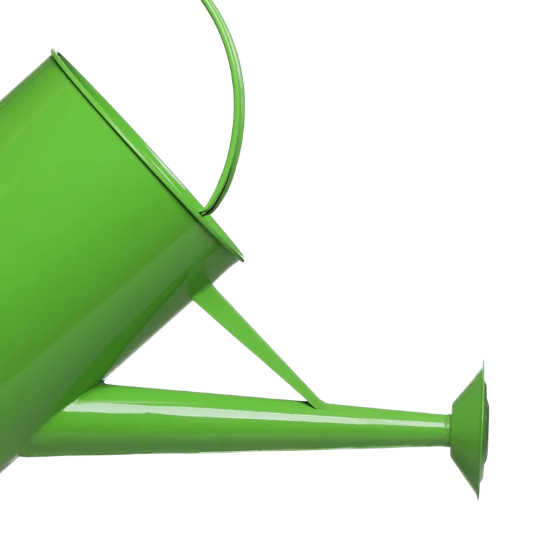Green Watering can on transparent background