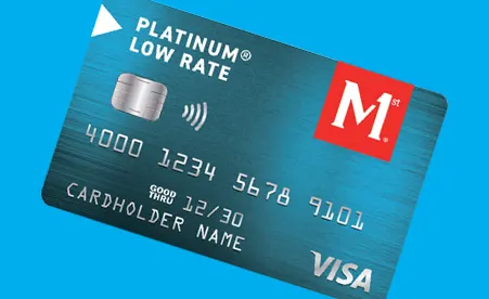 Visa Platinum Low Rate card on teal background