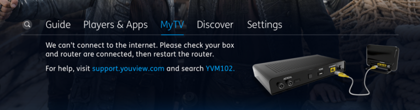 Disconnected error message in MyTV