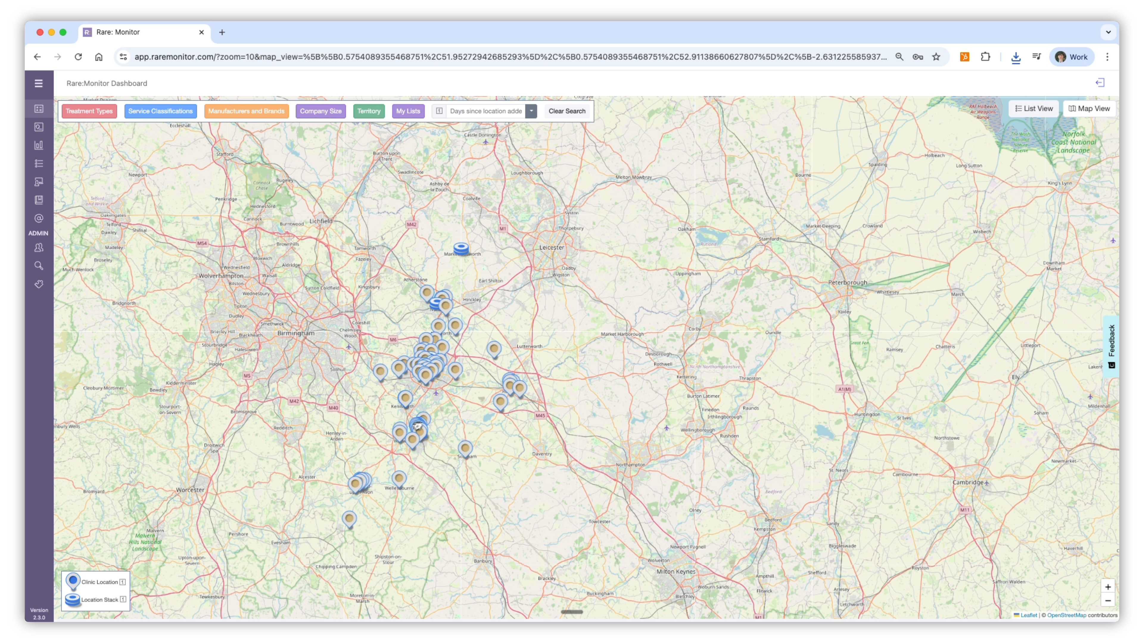 Screenshot from the Rare.Monitor how-to guide for Creating and Managing Lists, illustrating "Visualise Your List on the Map".