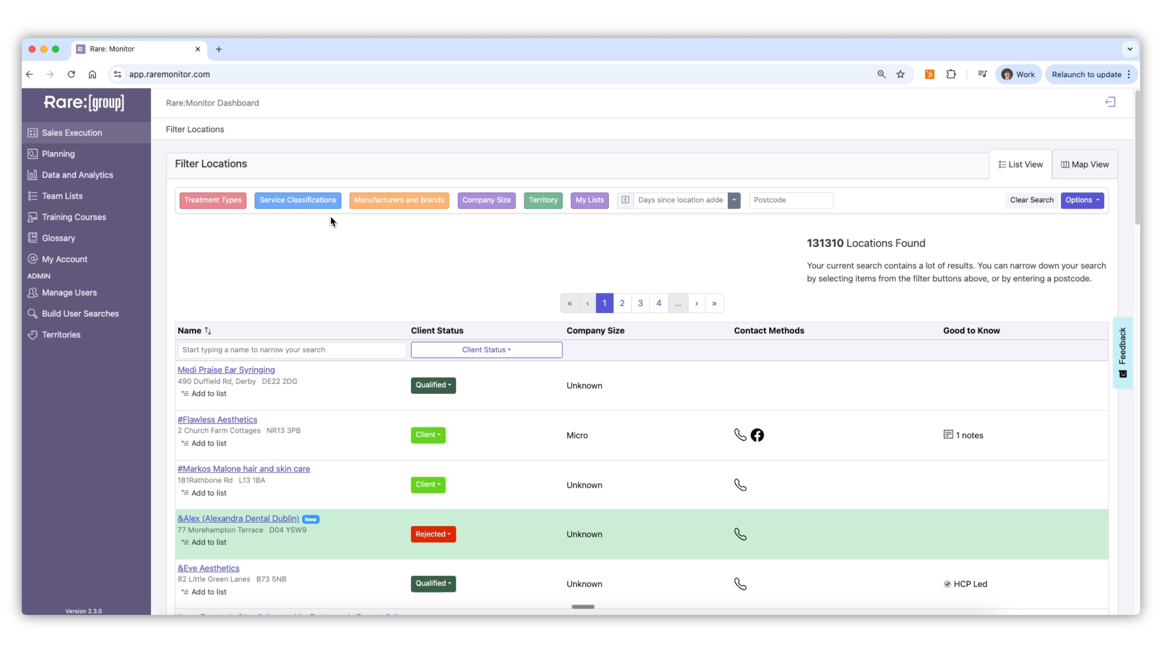 First-step screenshot from the Getting Started lesson, showing the relevant area of Rare.Monitor.