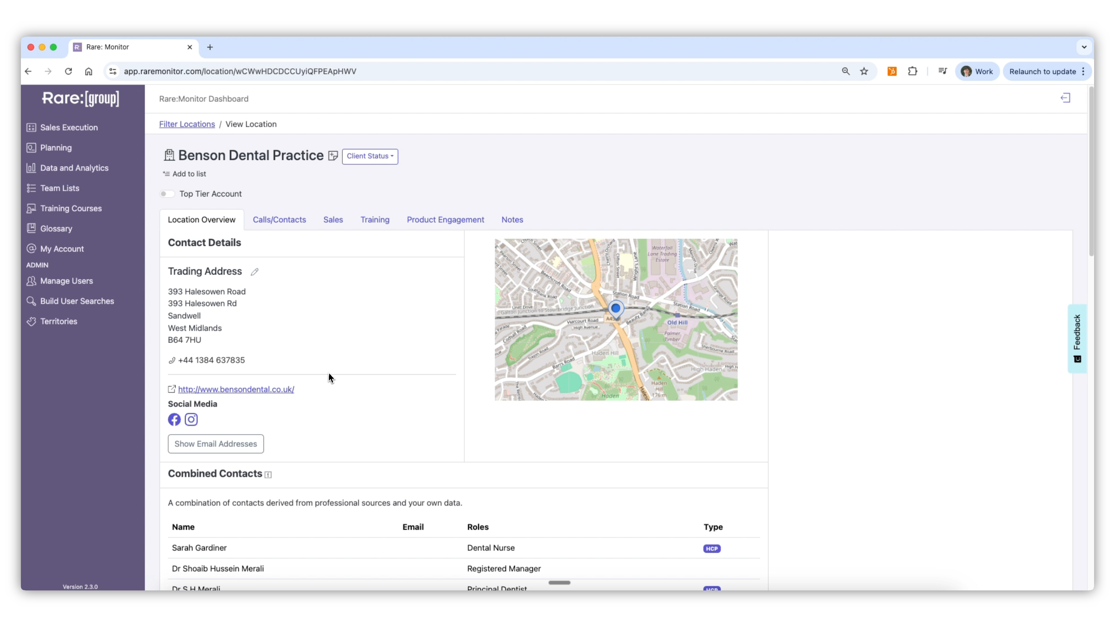 Screenshot from the Rare.Monitor how-to guide for Getting Started, illustrating "Review a Clinic".