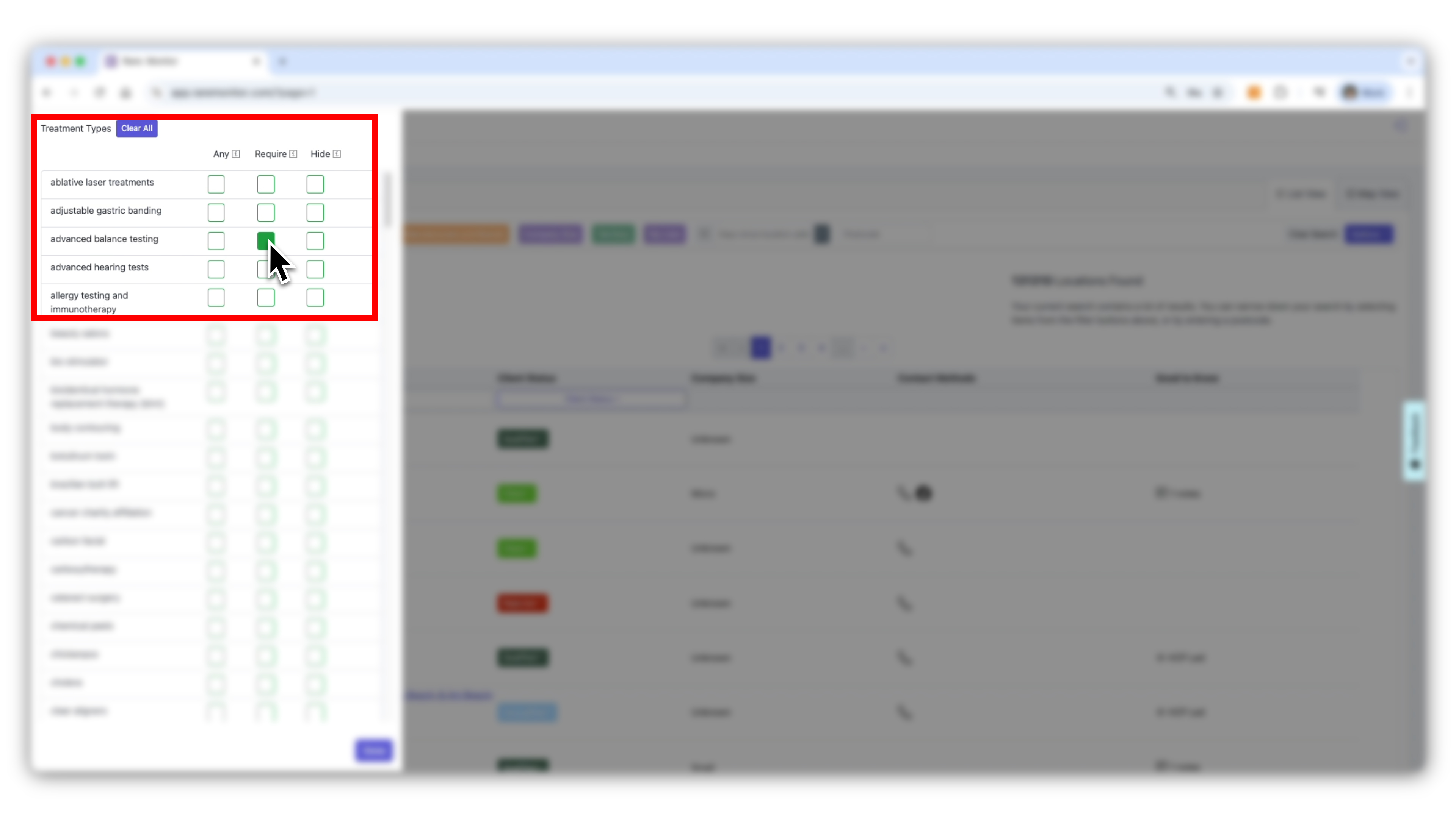 Screenshot from the Rare.Monitor how-to guide for Using Filters, illustrating "Apply Treatment Filters".